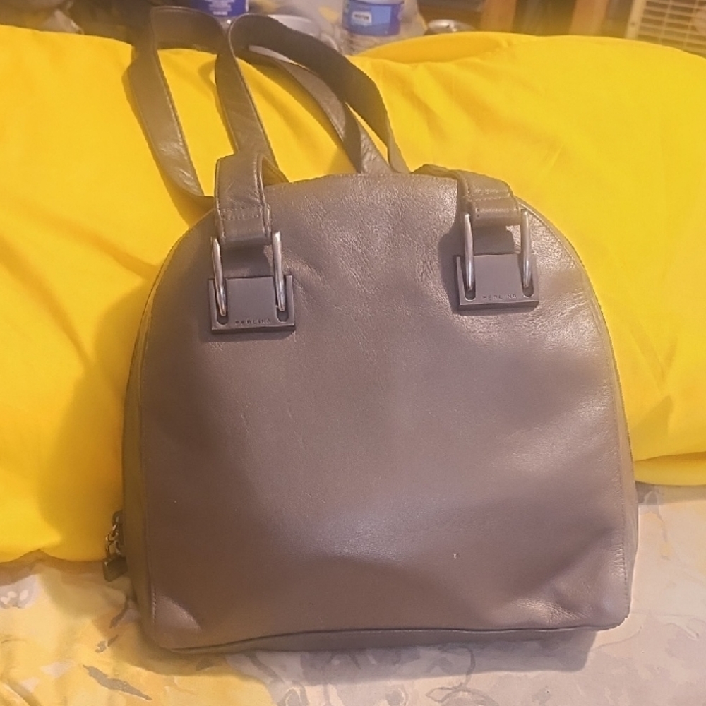 Perlina Charcoal Leather Bag